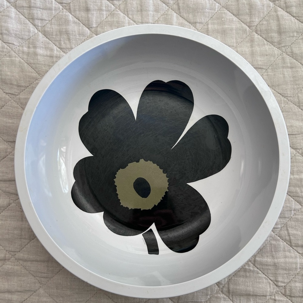 Vintage large Marimekko Black and White Flower Bowl